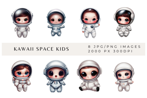 Download Kawaii Space Kids Sublimation Images - Space Collection