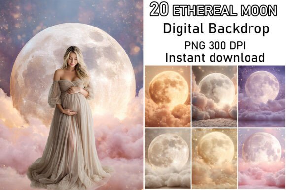 Download Ethereal Dreamy Moon Digital Backdrops - Digital backdrops Collection
