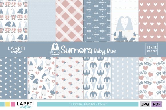 Download Valentines Gnome Digital Paper Pack - Gnome digital paper Collection