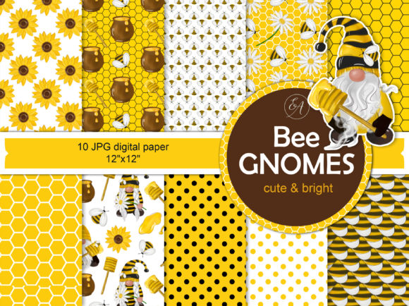 Download Bumble Bee Gnome Digital Paper - Gnome digital paper Collection