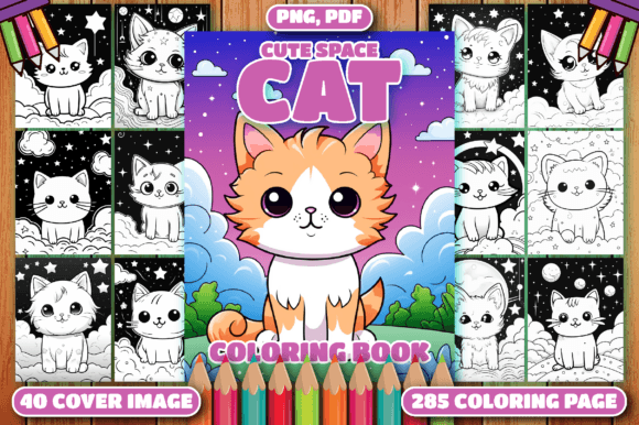 Download 285 Cute Kawaii Space Cat Coloring Pages - Space Collection