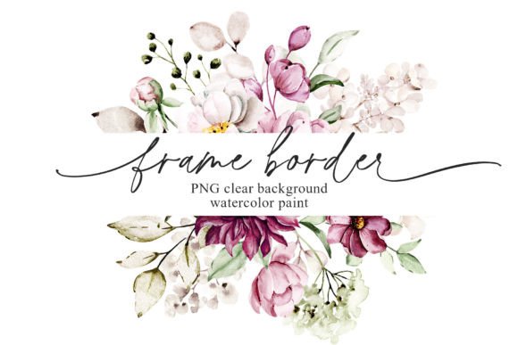 Download Watercolor Flower Frame Border, Peonies. - Watercolor flower Collection