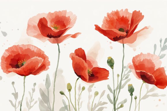 Download Red Watercolor Flower Background Wallpap - Watercolor flower Collection