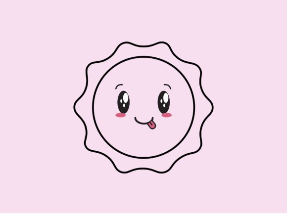 Download Kawaii Space Sun Line Background - Space Collection